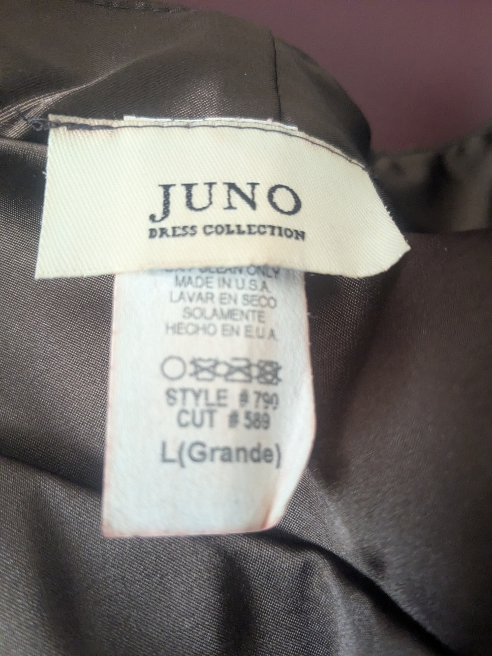 Vintage Juno Strapless Satin Gown Warm Brown Formal Dress with Shawl - Picture 10 of 12